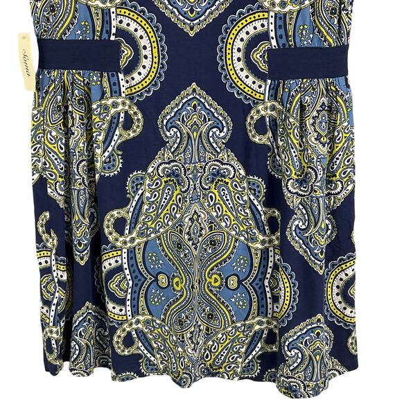 SOMA Tunic Top Luxuriously Soft Shirred Side Paisley Print Empire Waist M NWT - Picture 10 of 13